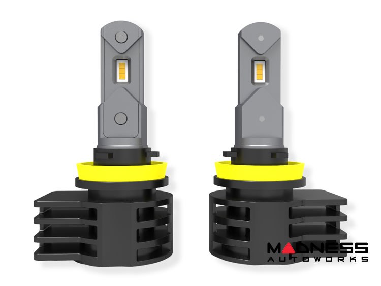 FIAT 500 Fog Light LED Bulbs (set of 2) - H11 - Arc Lighting Tiny Monster - Concept Series LED w/ Adapter Harness